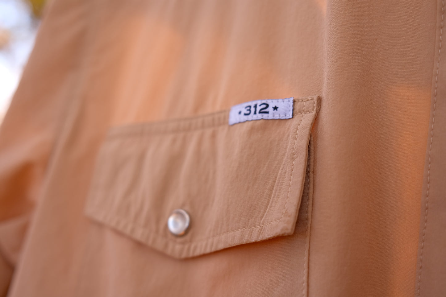 Khaki Long Sleeve Performance Pearl Snap